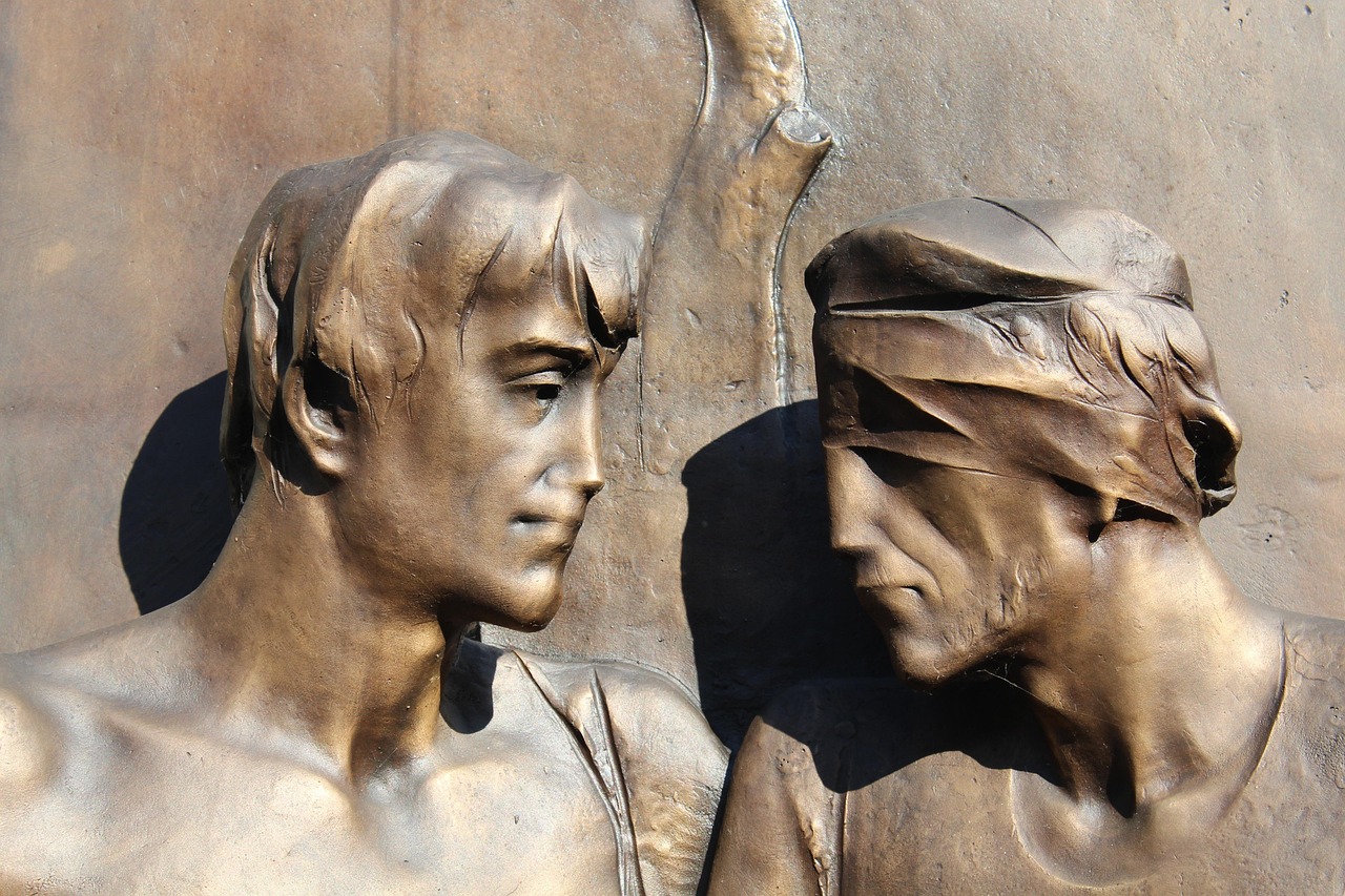 Roman blinds solidarity, help, statue, blind, bronze, volunteering, blind, blind, blind, blind, blind